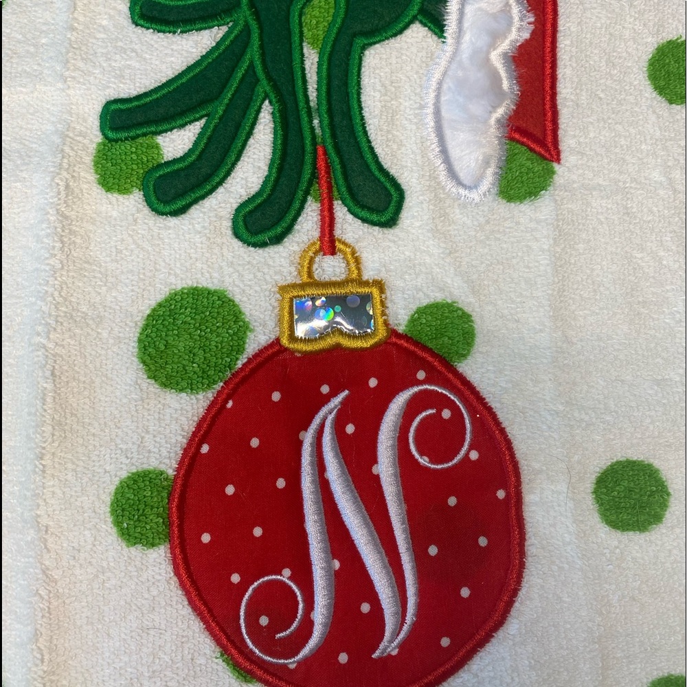 Christmas Holiday Embroidered Towel